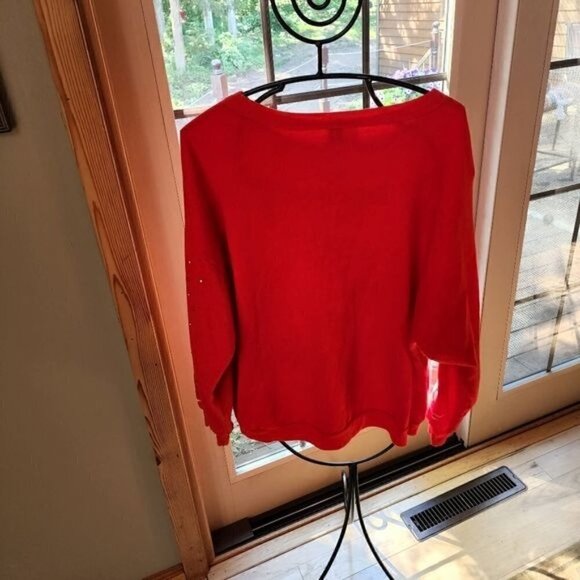Nutcracker Vintage Sz M Red Puff Graphic Embellished Holiday House LS Sweatshirt - Picture 7 of 9